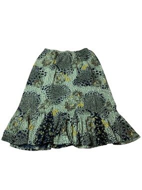Tanjay Petites Metallic Animal Print Flutter Skirt - Size PM | Vintage Boho